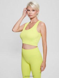 GUESS נשים חזייה אקטיבית מצולעת ללא תפרים F8RV1490 לבוש נשיכת חומצה