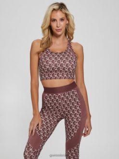 GUESS נשים חלק עליון אקטיבי של אקו דריה F8RV1469 לבוש קוביית g שילוב אדום