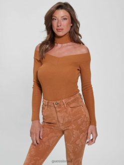 GUESS נשים חלק עליון של eco kamia F8RV1331 לבוש דבש ענבר