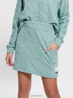 GUESS נשים חצאית אדלייד F8RV2408 לבוש מאקרו jg נפט טונל