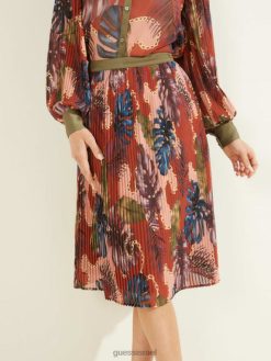 GUESS נשים חצאית אקו ג'וזפין F8RV2435 לבוש הדפס מועדון טיקי