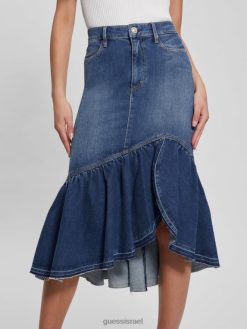 GUESS נשים חצאית ג'ינס אקולוגית מרינלה F8RV42 לבוש השכלה חשוכה