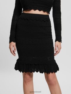 GUESS נשים חצאית דטה פוינטלה אקולוגית F8RV2362 לבוש שָׁחוֹר