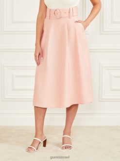 GUESS נשים חצאית היילי אקולוגית F8RV2452 לבוש ורד האסינדה