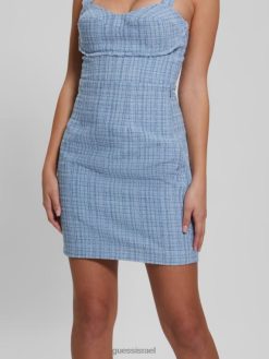 GUESS נשים חצאית טוויד של אמה שימר F8RV2348 לבוש שמיים דמדומים רב