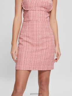 GUESS נשים חצאית טוויד של אמה שימר F8RV2360 לבוש סומק וינטג' מולטי