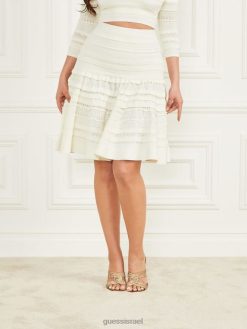 GUESS נשים חצאית סוודר של bethany F8RV2236 לבוש פנינה חיוורת