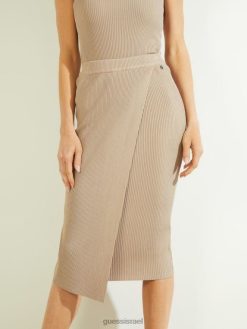 GUESS נשים חצאית סוודר של איווט F8RV2449 לבוש חימר קיץ