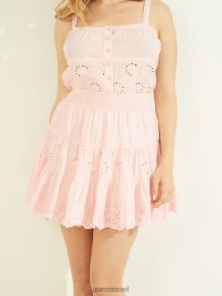 GUESS נשים חצאית hesper F8RV2420 לבוש ורדים ורודים רב