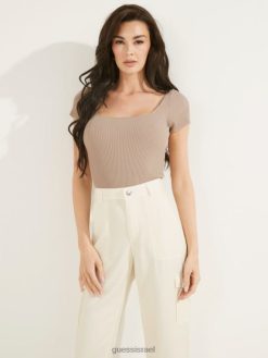 GUESS נשים טופ סוודר של מרלן F8RV1701 לבוש חימר קיץ