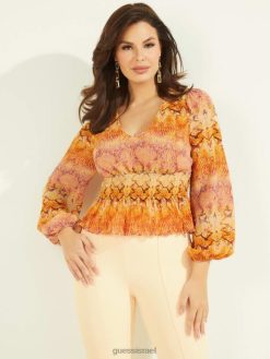 GUESS נשים טופ סונורה F8RV1494 לבוש עור סונורה