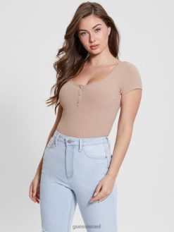 GUESS נשים טי אקו קארלי הנלי F8RV1449 לבוש רום עדין