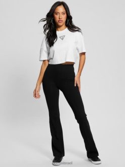 GUESS נשים טי לוגו של כוכבים ריינסטון F8RV963 לבוש לבן טהור