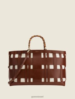 GUESS נשים ילקוט מקסי מעור אאידה F8RV3276 תיקים קוניאק