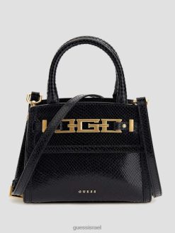 GUESS נשים ילקוט עור קטן כריסטינה F8RV2882 תיקים הדפס פרחוני שחור
