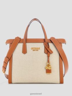 GUESS נשים ילקוט jovie Society F8RV3263 תיקים קוניאק