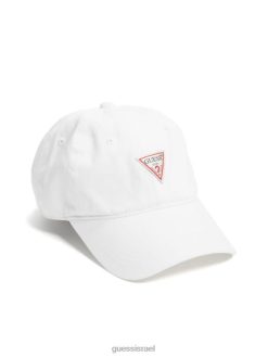 GUESS נשים כובע בייסבול לוגו F8RV2469 אבזר לבן