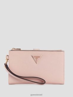 GUESS נשים מארגן רוכסן כפול לורל F8RV3149 תיקים ורד ורוד