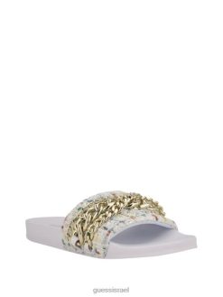 GUESS נשים מגלשות בריכת טוויד של רשת salema F8RV3504 הַנעָלָה פנה