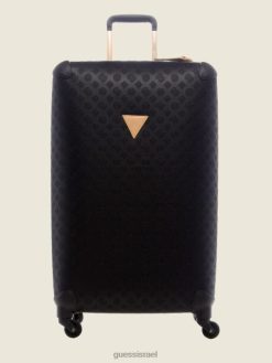 GUESS נשים מזוודת 4 גלגלים פראית יותר F8RV3230 תיקים הדפס פרחוני שחור