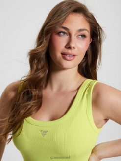 GUESS נשים מיכל צלעות משולש אקולוגי בלינג F8RV1023 לבוש קיווי מאובק