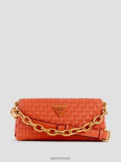 GUESS נשים מיני רוכסן קרוסבודי ארוג ליסבט F8RV2811 תיקים פָּרָג