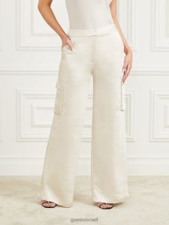 GUESS נשים מכנס ורה F8RV2063 לבוש מולטי פנינה חיוור