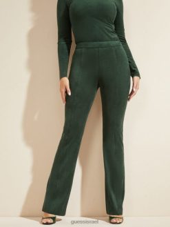 GUESS נשים מכנס לאוני F8RV2428 לבוש ירוק שניל