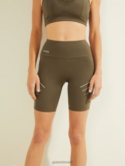 GUESS נשים מכנסי אופנועים קצרים של דליה F8RV2483 לבוש חום כללי