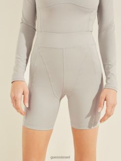 GUESS נשים מכנסי אופנועים קצרים של צ'לסי F8RV2522 לבוש אולטרה אפור