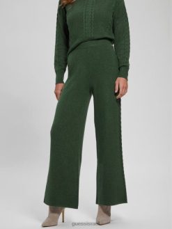 GUESS נשים מכנסי כבלים רחבים של תרזה F8RV2350 לבוש מחצלת אזוב