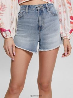 GUESS נשים מכנסי מידי ג'ינס רגועים F8RV80 לבוש כחול אבן ירח