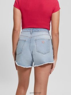 GUESS נשים מכנסי מידי קצרים רגועים F8RV133 לבוש ירח דבש כחול