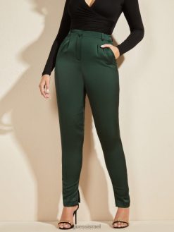 GUESS נשים מכנסי סטודיו F8RV2297 לבוש ירוק שניל