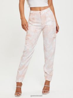 GUESS נשים מכנסי צ'ינו של bowie cargo F8RV2290 לבוש צבע עניבת רוז bliss
