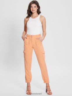 GUESS נשים מכנסי קרגו של bowie chino F8RV2006 לבוש מולטי אפרסק מתוק