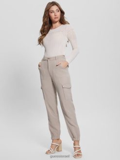 GUESS נשים מכנסי קרגו של bowie chino F8RV2149 לבוש פסדינה אבן מולטי
