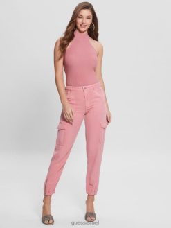 GUESS נשים מכנסי קרגו של bowie chino F8RV2159 לבוש סומק וינטג' מולטי