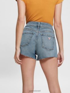 GUESS נשים מכנסיים קצרים של אמא F8RV141 לבוש צב כחול