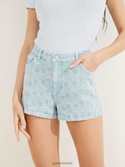 GUESS נשים מכנסיים קצרים של קלאודיה F8RV269 לבוש כחול פלורידה