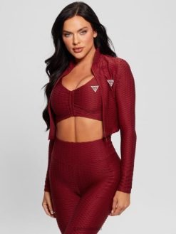 GUESS נשים מעיל אקטיבי עם רוכסן eco delma F8RV1776 לבוש תבלין סתיו