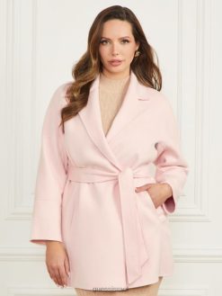 GUESS נשים מעיל מקסימום F8RV1831 לבוש רוח סומק