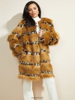 GUESS נשים מעיל סטייסי F8RV1898 לבוש מאקו מבריק