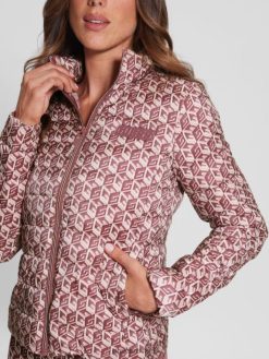 GUESS נשים מעיל פחזנית של איירין F8RV1974 לבוש קוביית g שילוב אדום