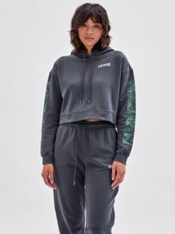 GUESS נשים מקורי x batman קפוצ'ון קפוצ'ון F8RV1338 לבוש מולטי שחור ג'ט