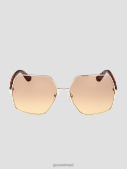 GUESS נשים משקפי שמש בגזרת אוברסייז של אורורה F8RV3652 אבזר צב