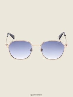 GUESS נשים משקפי שמש גיאומטריים ממתכת F8RV3721 אבזר ירוק