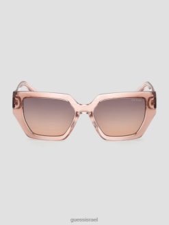 GUESS נשים משקפי שמש גיאומטריים מפלסטיק אמיליה F8RV3681 אבזר חום