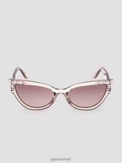 GUESS נשים משקפי שמש מאבן פלסטיק cateye F8RV3653 אבזר עָרוֹם