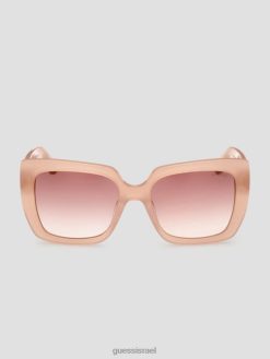 GUESS נשים משקפי שמש מפלסטיק בהדפס לוגו מרובע F8RV3657 אבזר לְהַסמִיק